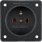 INTEGRO FLOW Earthed socket with increased contact protection, matt black mechanism