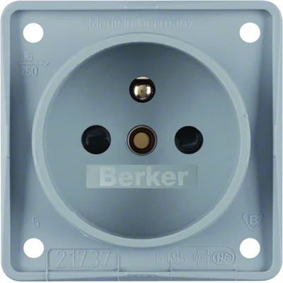 INTEGRO FLOW Earthed socket with increased contact protection, matt grey