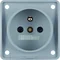 INTEGRO FLOW Earthed socket with increased contact protection, matt grey