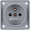 INTEGRO FLOW Earthed socket with increased contact protection, matt grey