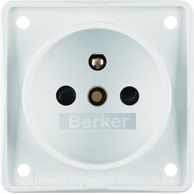 INTEGRO FLOW Earthed socket with increased contact protection, snow-white matte
