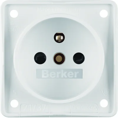 INTEGRO FLOW Earthed socket with increased contact protection, snow-white matte