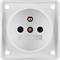 INTEGRO FLOW Earthed socket with increased contact protection, snow-white matte