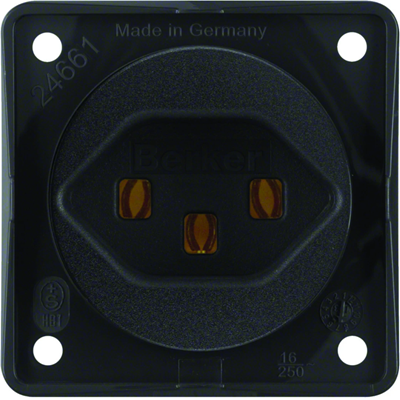 INTEGRO FLOW Prise avec mise à la terre "Suisse" type 23 bornes à vis noir mat