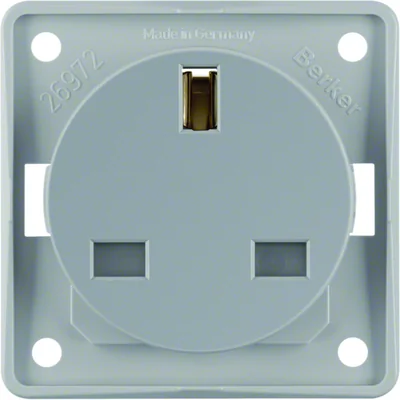 INTEGRO FLOW Prise de terre "British standard" avec protection renforcée contre les contacts gris clair mat