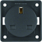 INTEGRO FLOW Prise de terre "British standard" avec protection renforcée des contacts anthracite mat