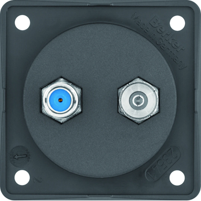 INTEGRO FLOW Radio-/SAT-Antennendose mit ungeschirmtem Gehäuse anthrazit matt