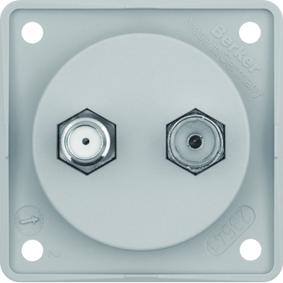 INTEGRO FLOW Radio-/SAT-Antennendose mit ungeschirmtem Gehäuse grau matt