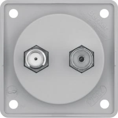 INTEGRO FLOW Radio-/SAT-Antennendose mit ungeschirmtem Gehäuse grau matt