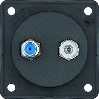 INTEGRO FLOW Radio/SAT aerial socket with unshielded casing, matt black