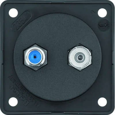 INTEGRO FLOW Radio/SAT aerial socket with unshielded casing, matt black