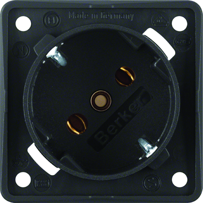 INTEGRO FLOW SCHUKO socket 45° black matt