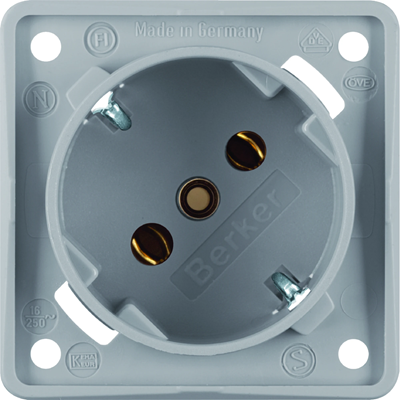 INTEGRO FLOW SCHUKO socket 45° gray matt