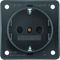 INTEGRO FLOW SCHUKO socket with increased contact protection anthracite matte