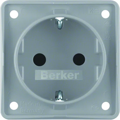 INTEGRO FLOW SCHUKO socket with increased contact protection, matt gray