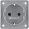 INTEGRO FLOW SCHUKO socket with increased contact protection, matt gray