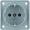 INTEGRO FLOW SCHUKO socket with increased contact protection, matt grey