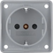 INTEGRO FLOW SCHUKO socket with increased contact protection, matt grey