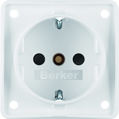 INTEGRO FLOW SCHUKO socket with increased contact protection snow-white matte