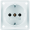 INTEGRO FLOW SCHUKO socket with increased contact protection snow-white matte