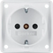 INTEGRO FLOW SCHUKO socket with increased contact protection snow-white matte