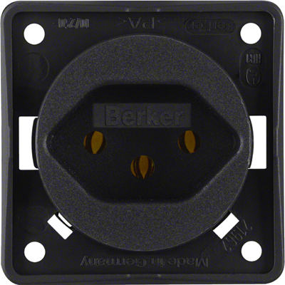 INTEGRO FLOW Socket with earthing "Switzerland" type 13 brown matt