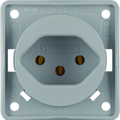 INTEGRO FLOW Socket with earthing "Switzerland" type 13 gray matt