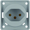 INTEGRO FLOW Socket with earthing "Switzerland" type 13 gray matt