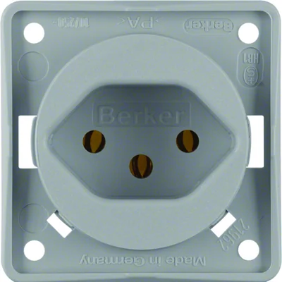 INTEGRO FLOW Socket with earthing "Switzerland" type 13 gray matt