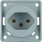 INTEGRO FLOW Socket with earthing "Switzerland" type 13 gray matt