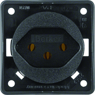 INTEGRO FLOW Socket with earthing "Switzerland" type 13, matt black