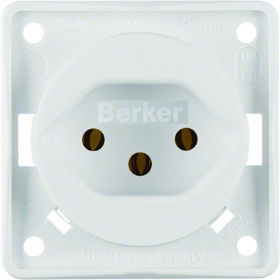 INTEGRO FLOW Socket with earthing "Switzerland" type 13 snow-white matt