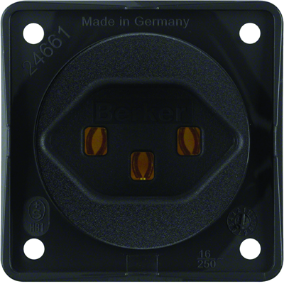 INTEGRO FLOW Socket with grounding "Switzerland" type 23 screw terminals black matt