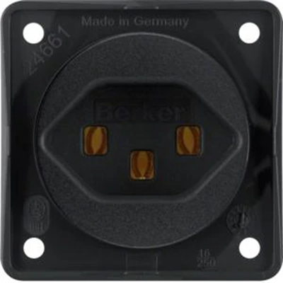 INTEGRO FLOW Socket with grounding "Switzerland" type 23 screw terminals black matt