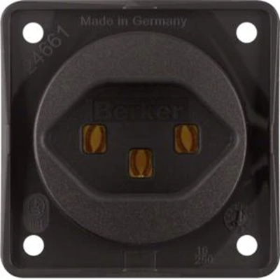 INTEGRO FLOW Socket with grounding "Switzerland" type 23 screw terminals brown matt