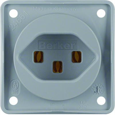 INTEGRO FLOW Socket with grounding "Switzerland" type 23 screw terminals gray matt
