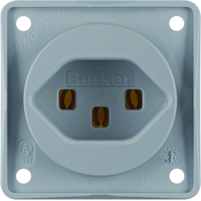 INTEGRO FLOW Socket with grounding "Switzerland" type 23 screw terminals gray matt