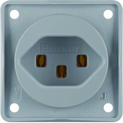 INTEGRO FLOW Socket with grounding "Switzerland" type 23 screw terminals gray matt