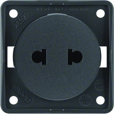 INTEGRO FLOW Socket without grounding "Euro-American Standard" anthracite matt
