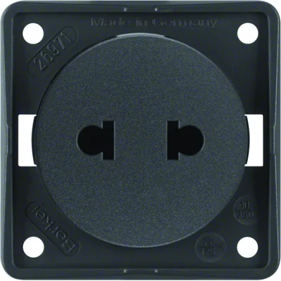 INTEGRO FLOW Socket without grounding "Euro-American Standard" anthracite matt