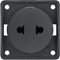 INTEGRO FLOW Socket without grounding "Euro-American Standard" anthracite matt