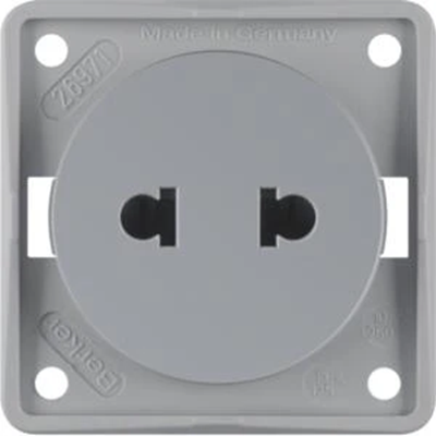 INTEGRO FLOW Socket without grounding "Euro-American Standard" gray matt