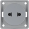 INTEGRO FLOW Socket without grounding "Euro-American Standard" gray matt