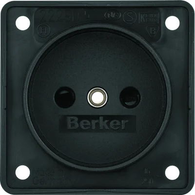 INTEGRO FLOW Socket without grounding with increased contact protection, matt black