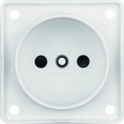 INTEGRO FLOW Socket without grounding with increased contact protection, snow-white matte