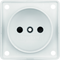 INTEGRO FLOW Socket without grounding with increased contact protection, snow-white matte