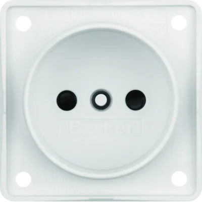 INTEGRO FLOW Socket without grounding with increased contact protection, snow-white matte