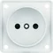 INTEGRO FLOW Socket without grounding with increased contact protection, snow-white matte