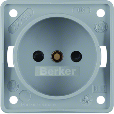 INTEGRO FLOW Socket without grounding with increased protection of contacts gray matt