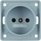 INTEGRO FLOW Socket without grounding with increased protection of contacts gray matt